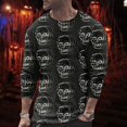 thumbnail image 2 of AMERTEER T-Shirt Homme Automne et Hiver Grande Taille Décontracté Rétro Vieux Festival d'Halloween Imprimé Complet Col Rond Manches Longues, 2 of 4