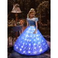 thumbnail image 2 of Vestido De Princesa LED Para Niñas, Vestido De Tul Con Mangas Abullonadas Con Lentejuelas, Disfraz De Hadas Para Cosplay, Ropa Para Niñas Para Fiestas De Halloween, Cumpleaños Y Actuaciones (batería N, 2 of 4