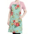 thumbnail image 5 of Pioneer Flower Floral Print Pattern Apron-Garden Aprons for Women with Pockets-Cotton Linen Waterproof Kitchen Cooking Gardening Aprons Adjustable for Kitchen,Cooking,BBQ and Salon 33x27 Inch, 5 of 7