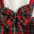 thumbnail image 6 of Ulanda Baby Girl Clothes Sets: 2 Piece Long Sleeve Top Plaid Romper with Headband Fall Winter Outfit for Infant (Brick Red, 6-9 Months), 6 of 6