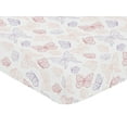 thumbnail image 3 of Sweet Jojo Designs Butterfly Pink Purple White 4 Piece Crib Bedding Set, 3 of 6