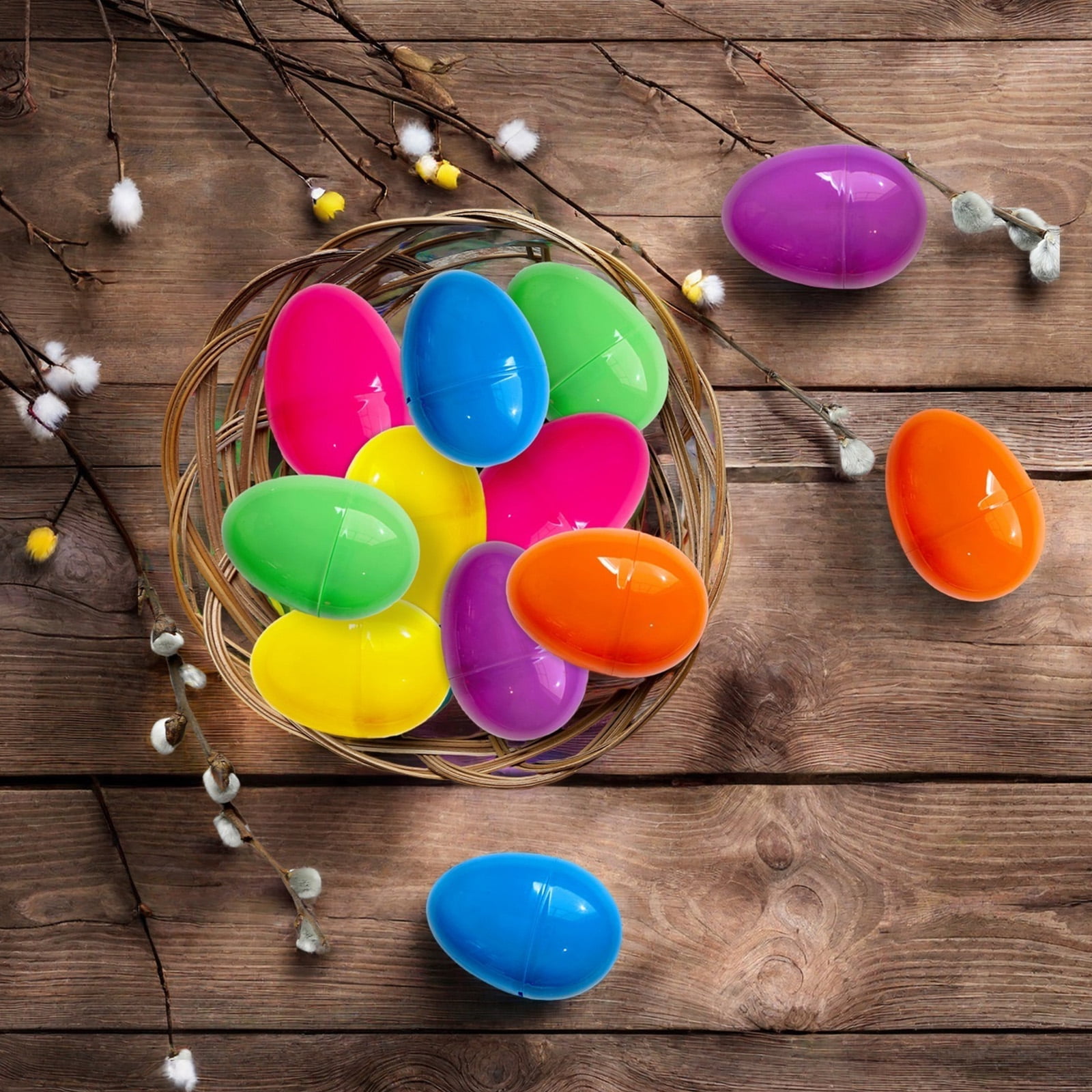 192pcs Fillable Easter Eggs 2.25'' Plastic Eggs Empty For Easter Egg Hunt, Halloween Party Favor, Multicolored Eggs