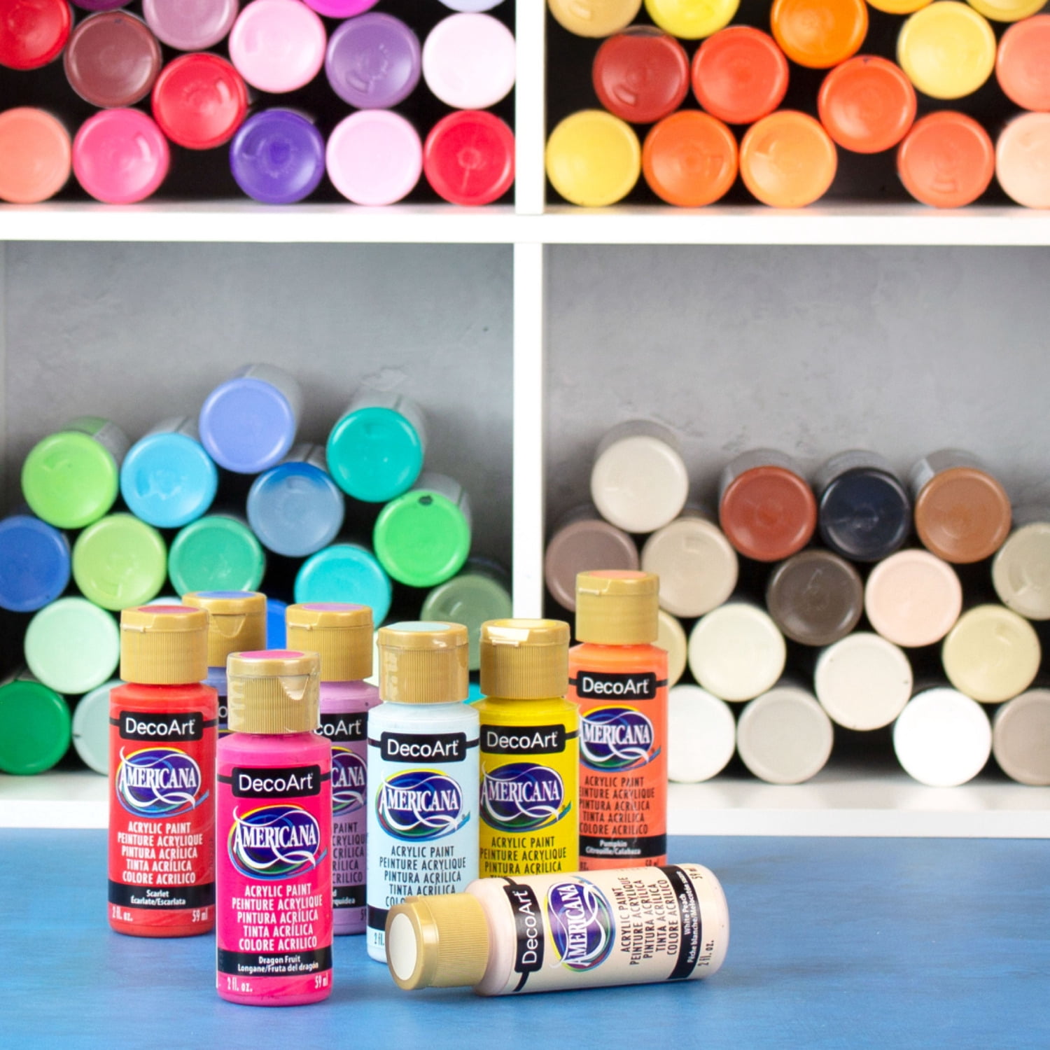 DecoArt Americana Premium Acrylics Paint – Starter Set of 24 Colors, 2 fl oz Bottles