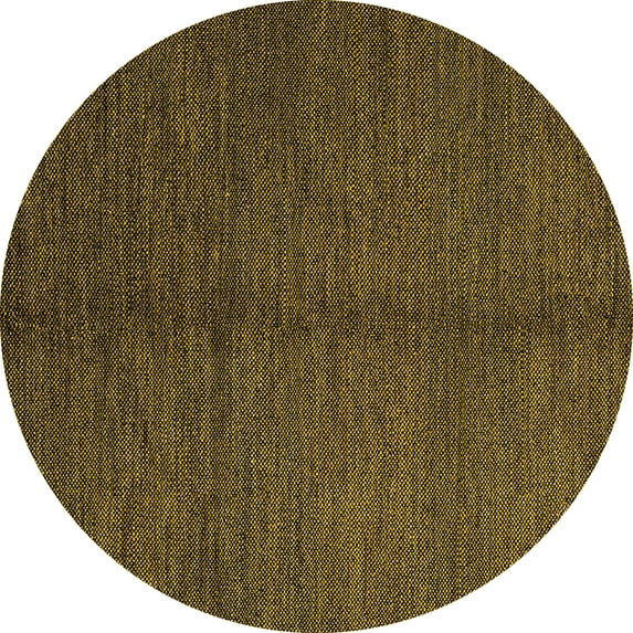 Ahgly Company Indoor Round Abstract Yellow Modern Area Rugs, 3' Round