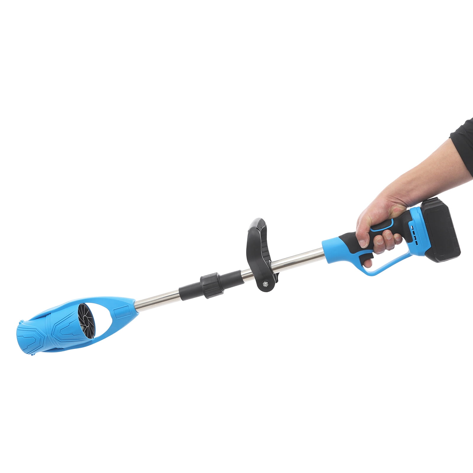 ToppiJoy 400W Leaf Blower Cordless, Lithium Battery Powered Leaf Blower, Electric Handheld Sweeper with Auxiliary Handle, for Lawn Care (Blue+Black)