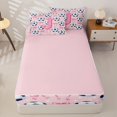 thumbnail image 4 of Manfei Initial Lettering J Zipper Full Size Comforter Sets with Fitted Sheet and 2 Pillowcases,Pink Dreamy Bowtie Zipper Bedding Set,Pink Reversible,4 Pieces, 4 of 7