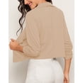 thumbnail image 3 of Remikst Women’s Casual Short Blazers 3/4 Sleeve Knit Cropped Office Business Open Front Blazer Jackets, 3 of 4