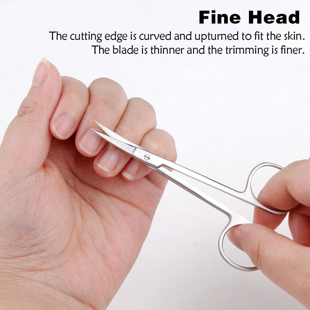 Manicure Scissors Cuticle Cut Curved Tip Pedicure Stainless Steel Nail Clipper