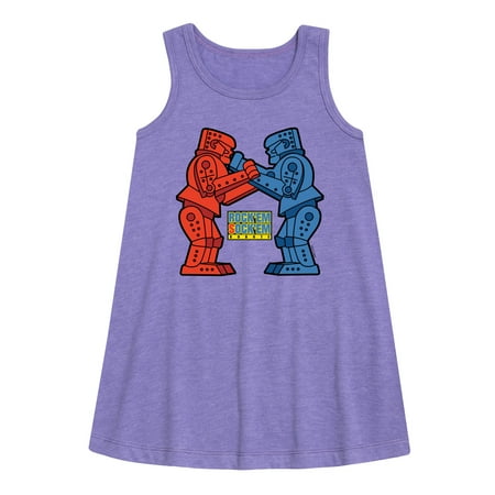 

Rock Em Sock Em - Rock Em Robots - Toddler and Youth Girls A-line Dress