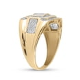 thumbnail image 4 of Solid 10K Yellow Gold Real Natural Diamond Mens Octagon Square Cluster Anniversary Ring 1/2 Carat - Size - 9 ( .45 Cttw ), 4 of 5