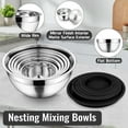 thumbnail image 3 of Mixing Bowls with Lids Set of 9, Vesteel Stainless Steel Mixing Bowls Metal Nesting Salad Bowls Attach with 3 Graters for Kitchen Grating/ Shredding, Size 4.6, 2.6, 2, 1.5, 1, 0.7 QT - Black, 3 of 8