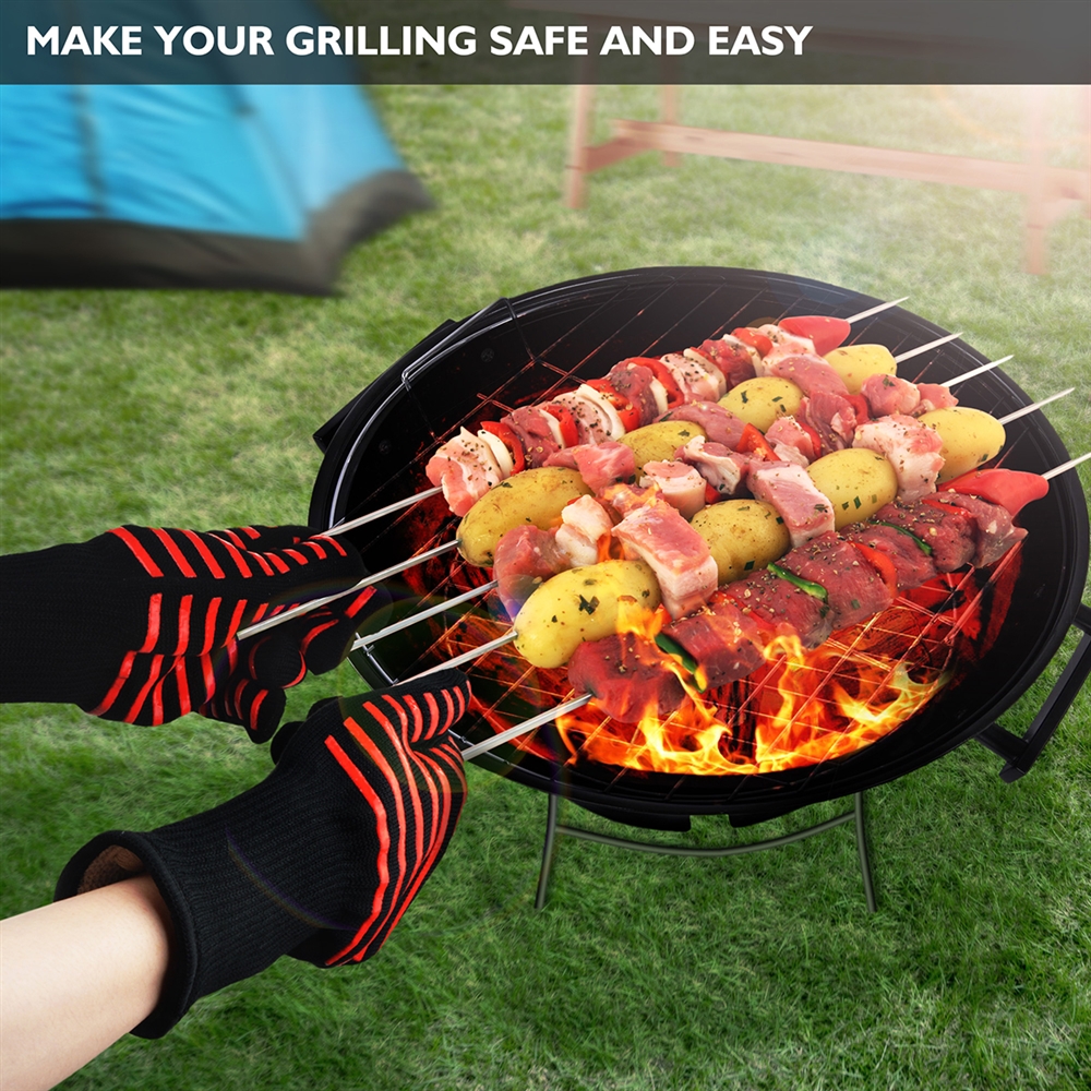 BBQ Gloves, Extreme Heat Resistant Grill Anti-Slip Aramid Fiber - image 3 of 7