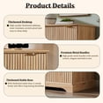 thumbnail image 6 of Keywhat Lateral 2 Drawers Filing Cabinet with Charging Station, 30.2" W Sturdy Modern Fluted Wood Office Furniture for Letter/Legal/A4, Natural Oak, 6 of 7