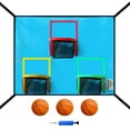 thumbnail image 1 of Trampoline Basketball Hoop With 3 Hoops and Balls - Lightweight, Universal Attachment, Easy to Install, 1 of 7