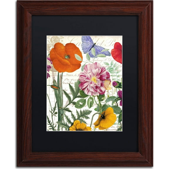 Trademark Fine Art "Printemps" Canvas Art by Color Bakery, Black Matte, Wood Frame