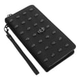 thumbnail image 1 of Cartera larga de PU con cremallera y diseño de calavera para mujer (negro), 1 of 5