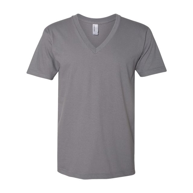 American Apparel Fine Jersey V-Neck Tee, XXS, Slate