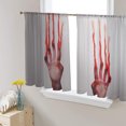 thumbnail image 3 of Sheer Curtains 54 inches Long, Halloween Scary Blood Fingerprints Light Filtering Sheer Window Curtains Rod Pocket Voile Drapes for Bedroom Living Room, 52"W x 54"L 2 Panels, 3 of 7