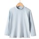 thumbnail image 3 of Blusas y camisas de manga larga con cuello redondo para niños, camisetas deportivas informales de manga larga con cuello alto de color liso para niños, top de poliéster para niños, 3 of 4