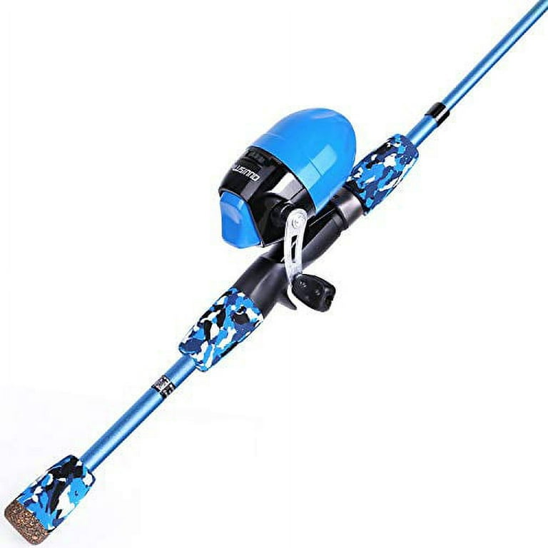 PLUSINNO Kids Fishing Pole - Kids Fishing Rod Reel Combo Starter Kit - with  Tackle Box, Practice Plug, Beginner's Guide and Travel Bag for Boys, Girls