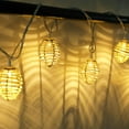 thumbnail image 6 of Rattan Ball String Lights, Boho Lantern String Lights with 10 Led Bulbs Connectable, Indoor Outdoor String Light for Bedroom Wedding Garden Party Backyard Decor, 9.84FT, 6 of 14