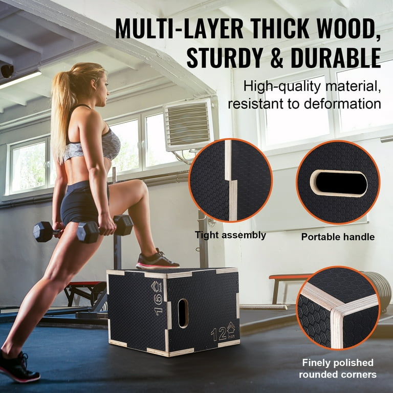 KFFKFF Multi-Functional Plyo Jump Box, 16*14*12