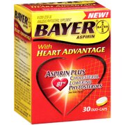 Bayer Aspirin: W/Heart Advantage & Phytosterols Caplets Pain Reliever, 81 mg