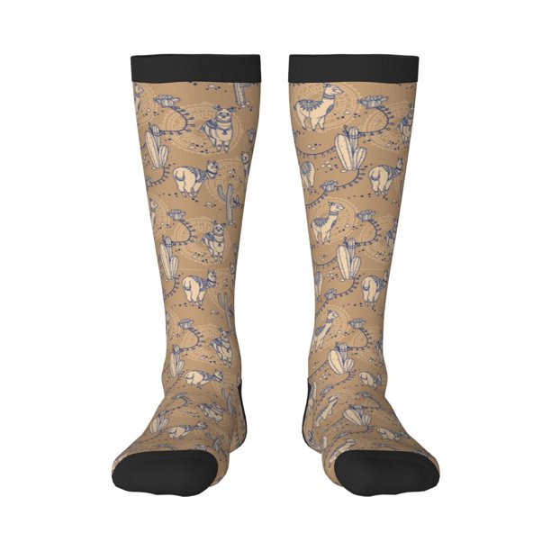Balery Cactus Alpaca Calcetines novedosos Calcetines deportivos Calcetines hasta la rodilla Calcetines de algodón Calcetines originales y geniales