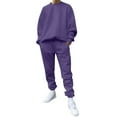 thumbnail image 1 of Kcodviy Ensemble Décontracté Homme Deux Pièces et Cravate Costume Homme Col Rond Costume Ajusté Homme Sweat à Manches Longues Costume Ajusté Homme Pantalon à Cordon, 1 of 5