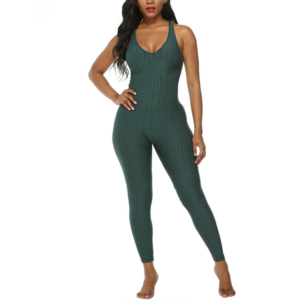 UKAP Women Sexy V Neck Sport Yoga Jumpsuit Backless One