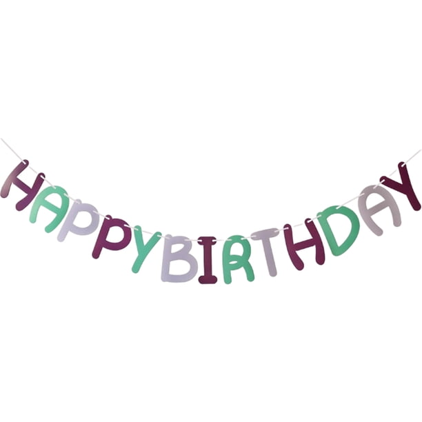 Naiovety 1 Uds. Conjunto de tarjeta de papel rosa de 14,7 pies cartel de feliz cumpleaños cartel de feliz cumpleaños para decoraciones de Kits de decoración para fiestas Marrón Gris Verde 14.7 pies