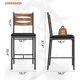 thumbnail image 2 of Set of 2 bar stools - faux leather forrado, de madera con back & footrest, thick cushion, counter height, retro para kitchen island, apartment, 2 of 7