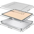 thumbnail image 2 of 12.5 Inch Toaster Oven Tray with Cooling Rack and Silicone Mat Set, P&P CHEF Stainless Steel Toaster Oven Baking Pan with Grid Cooking Roasting Rack, 3 Pcs (1 Pan + 1 Rack + 1 Mat), Dishwasher Safe, 2 of 7