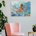 thumbnail image 3 of ZFLMY Octopus Canvas Wall Art Underwater Life Painting Nautical Marine Life Coral Picture Frame Artwork For Bathroom Bedroom Living Room Wall Decoration 16x12in, 3 of 6