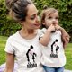 thumbnail image 2 of Gibobby Playera de Manga Corta con Cuello Redondo niños camiseta mamá niñas niños camiseta conjunto día bebé tops blusa mujer(Blanco,CH), 2 of 4