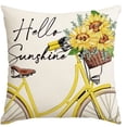 thumbnail image 2 of Yoyauz 18'' x 18'' Spring Floral Throw Pillow Cover - 'Hello Spring' Rustic Botanical Floral Pillowcase, Farmhouse Country Summer Decorative Cushion Case for Couch, Sofa, Home, Outdoor, 2 of 5