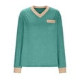 thumbnail image 6 of aidice Tops for Women Casual V Neck 3/4 Length Sleeve Fitting Shirts Comfy Pullover Fall Blouses Tops, 6 of 6
