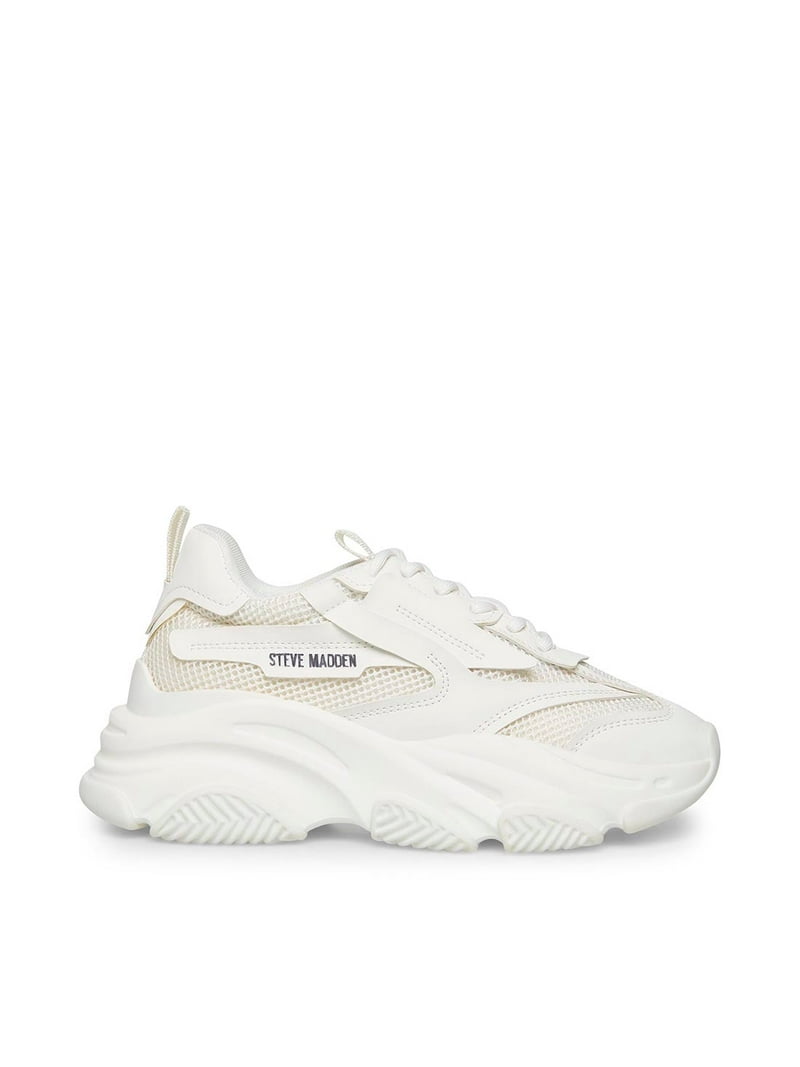 postura Armario región Steve Madden Possession Lace Up Boyfriend Chunky Platform Sneakers White  (6, WHITE) - Walmart.com