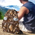 thumbnail image 4 of Xoenoiee Coffee Print Drawstring Backpack with Zipper Pocket for Men Women, Adjustable Waterproof Gym Bag String Bag Sackpack Daypack for Sport Yoga Camping, 4 of 8