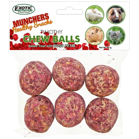 UPC: 0810012545556 | EXOTIC NUTRITION MUNCHERS ROSE PETALS & TIMOTHY CHEW BALLS
