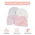 thumbnail image 3 of LQCrafK Cotton Newborn Baby Boys Hat Baby Beanie for Girls Newborn Hospital Hat Autumn Winter (4PCS-B,0-6 Months), 3 of 6