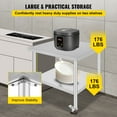 thumbnail image 4 of VEVOR Stainless Steel Work Table 30 x 36 x 34 In w/ Wheel Food Prep Commercial Grade 2 Layers, 4 of 9