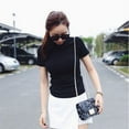 thumbnail image 3 of Women Short Sleeve Mock Turtleneck for T Shirt Plain Solid Color Slim Pullover T, 3 of 11