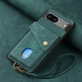 thumbnail image 2 of Nalacover for Google Pixel 7, Slim Case Wallet with Credit Card Holder, Back Flip Premium Leather Magnetic Clasp Kickstand Wirst Hand Strap Shockproof Cover for Google Pixel 7, Green, 2 of 7