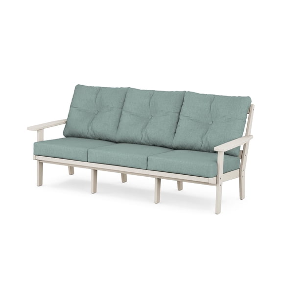 POLYWOOD Prairie Deep Seating Sofa in Sand / Glacier Spa