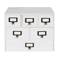 thumbnail image 2 of Kate and Laurel Apothecary Wood Desk Drawer Set with Letter Holder, 6 Drawers, Rustic White, 2 of 2