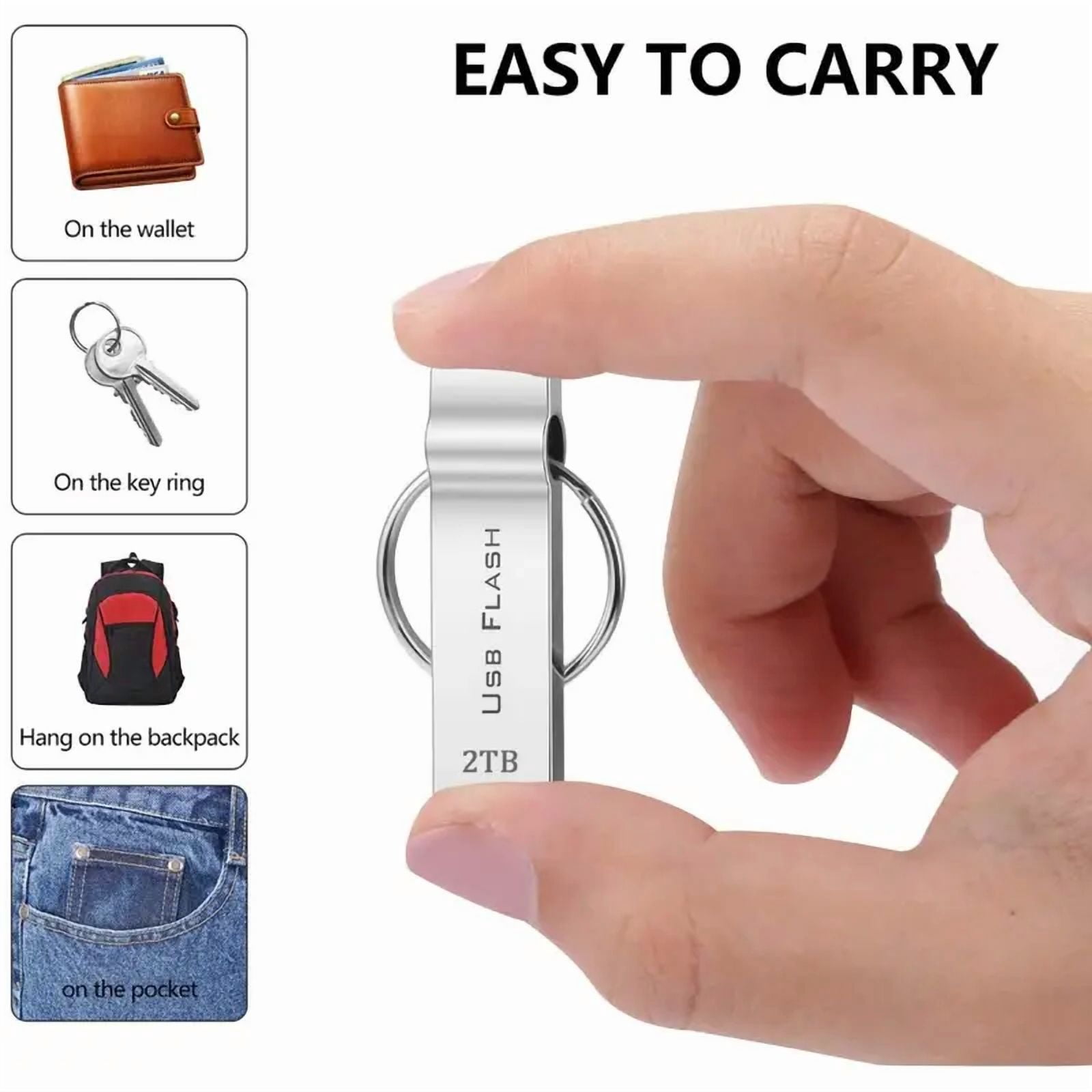 2TB USB Flash Drive USB Compatible with PC, Laptop