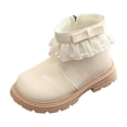 thumbnail image 2 of LvhaoGJOB Girls' Ankle Boots - Lace-Up Design, Side Zipper & Thick Platform Sole, 2 of 9