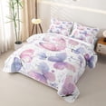 thumbnail image 3 of Erosebridal Ombre Butterfly Quilt King,Pink Purple Watercolor King Coverlet Set For Girls,3 Pieces, 3 of 7