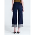 thumbnail image 3 of Scoop Women's and Women's Plus Mid Rise Cuffed Wide Leg Jeans, Sizes 0-28W, 3 of 5